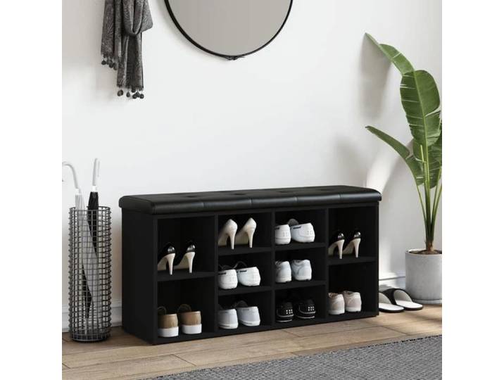 Meuble chaussures de couloir ZENCORE - Noir Banc à chaussures 1PC - Montage simple - noir 102x32x50cm - Bois d'ingénierie LH6984060