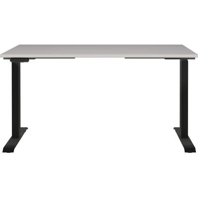 Schreibtisch GERMANIA "Lemont", braun (kaschmir, schwarz, kaschmir), B:140cm H:72cm T:80cm, Tische, Schreibtisch, Elektrisch höhenverstellbarer Schreibtisch