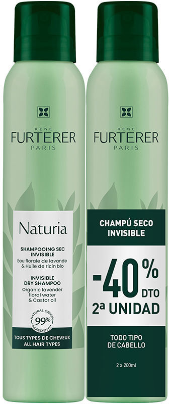 Rene Furterer Kit de shampoo seco Naturia com 2 unidades de 200 ml