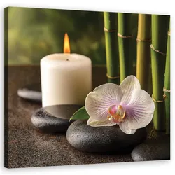 WANDBILD steine bambus orientalisch