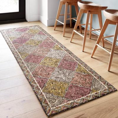 Alexander Home Kaleidoscope Geometric Border Hand-Hooked Wool Rug