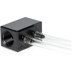Alphacool Alphac MCX 2x Verteiler mit 1m 5/3mm 1022250 (1 m, Kunststoff), Wasserkühlung Schlauch, Schwarz