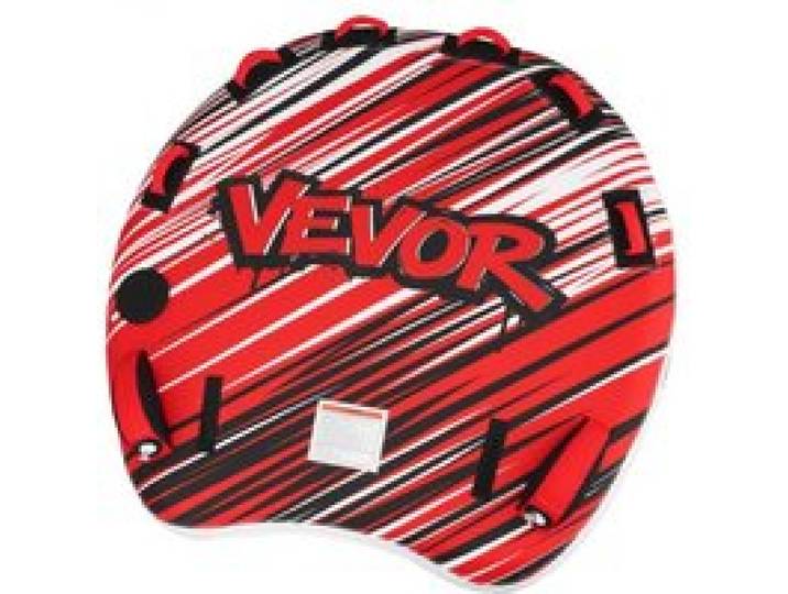VEVOR Towable Tube für Boote, Wassersport-Schleppreifen für 3 Personen, bis 231 kg Tragfähigkeit, mit Flossen, Nylonhülle, Gepolsterten Griffen und Sicherheitsventil, für Seen, Flüsse und Meere, Rot