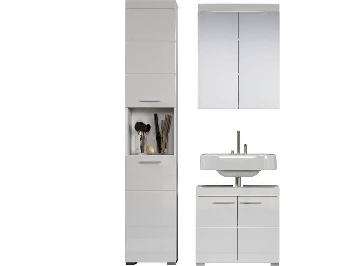 Badezimmer-Set Clairo weiss Holzwerkstoff B 112 T 34 H 190 cm - Badezimmer-Set