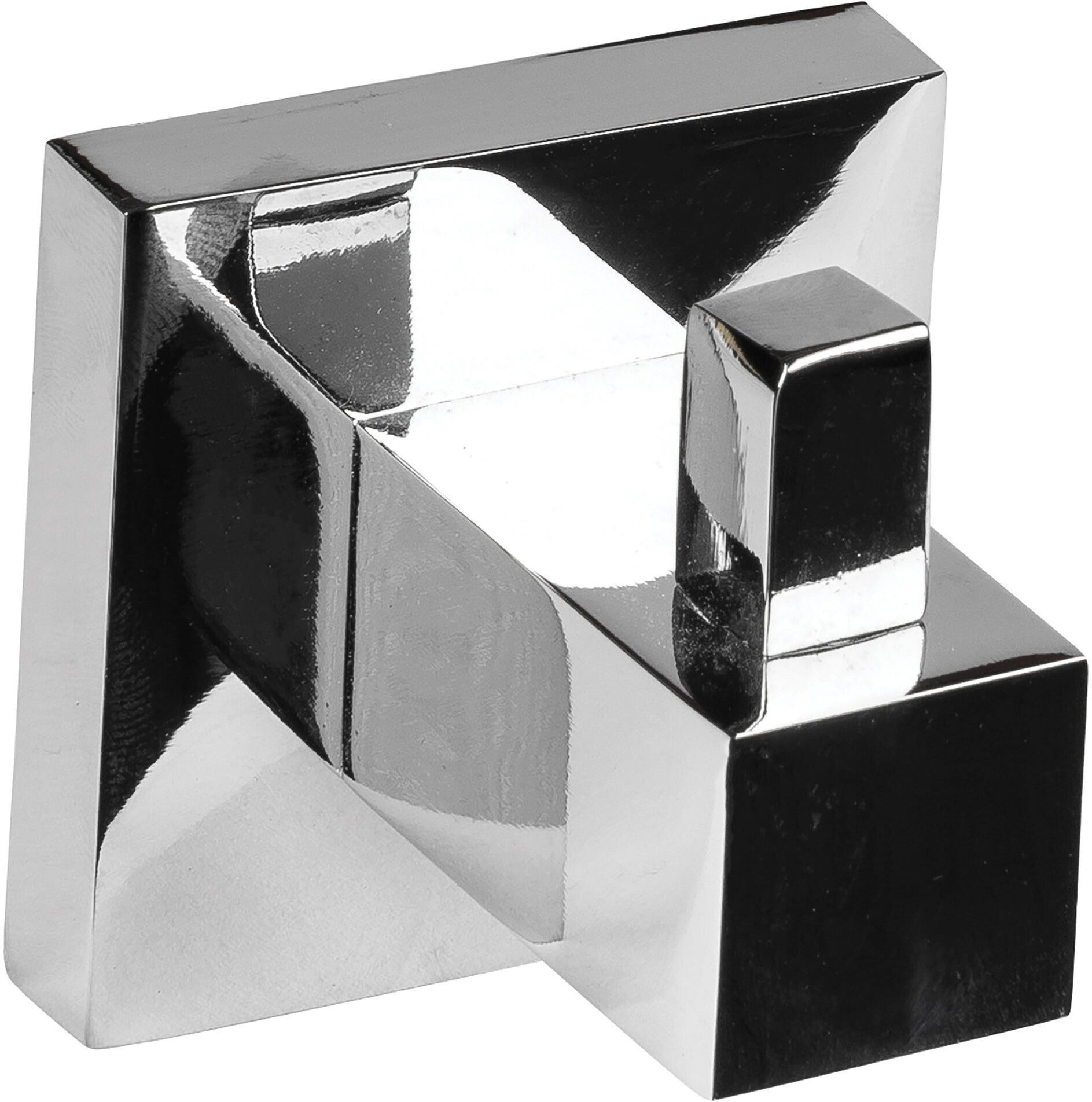 Tecnomat GANCIO SINGOLO SERIE SQUARE IN METALLO CROMATO FISSAGGIO A MURO