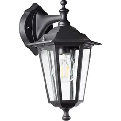 Brilliant Carleen Wandleuchte Aussen Hängend Schwarz - Außenwandleuchte E27 IP44 - Wetterfeste Außenlampe für Garten, Terrasse & Eingang - LED geeignet - 31cm Hoch