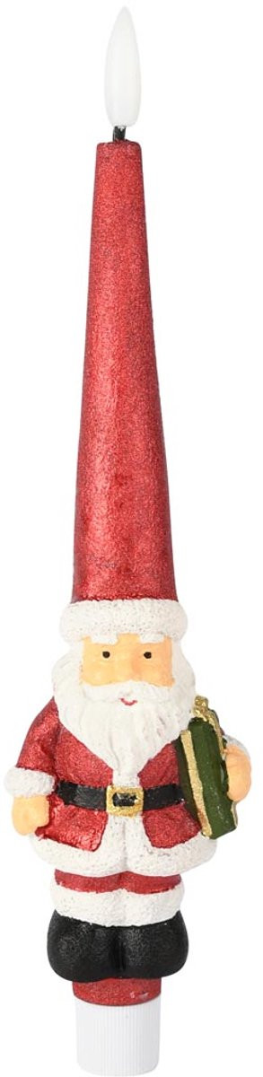 LED Kerstkaars Santa rood/wit 25 cm