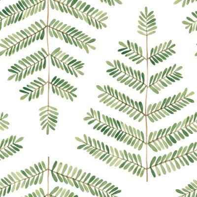 Roommates Green Cat Coquillette Leaflets Peel and Stick Wallpaper