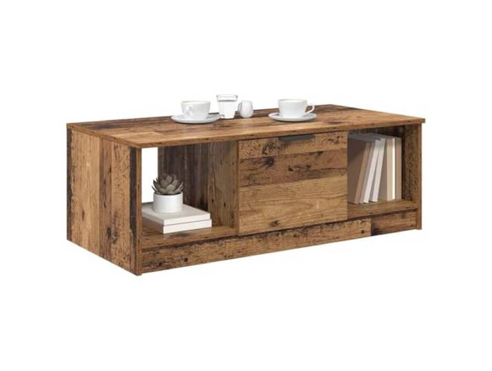 KTHLBRH Couchtisch mit Schublade aus altem Holz, 102 x 50 x 36 cm Robustes Holzwerkstoff, minimalistisches Design, elegante Oberfläche für Getränke und Bücher