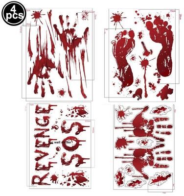 Uplift Picks Bloody Handprint Halloween Window And Wall Stickers 11