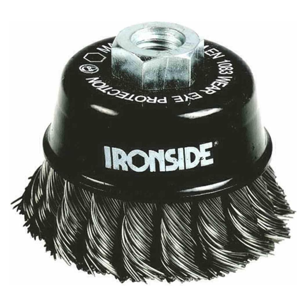 Ironside 243005 Topfbürste 65mm M14 0,5mm gezopft, für Winkelschleifer (243005)