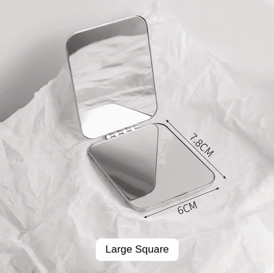 Uplift Curations Ultra Slim Folding Cosmetic Mirror   Shatterproof Stainless Steel Portable Pocket Makeup Mirror rectangle