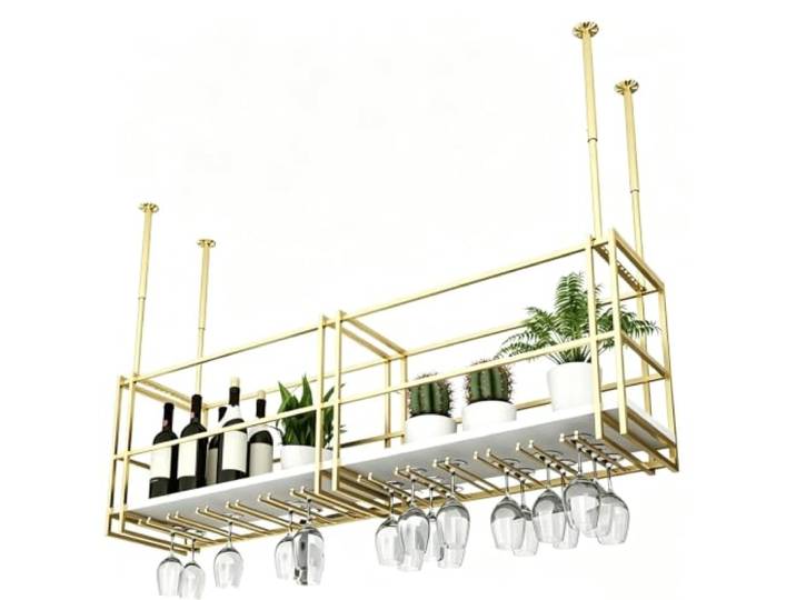 Cenz-888 Weinregal Weinflaschenregal for Die Hausbar Dual-Use-Bar for den Heimgebrauch(Gold,XXL)