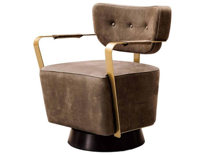 Xlmoebel Loungesessel Eleganter Cocktailsessel in Braun mit hochwertiger Polsterung (1-St., Sessel), Hergestellt in Europa