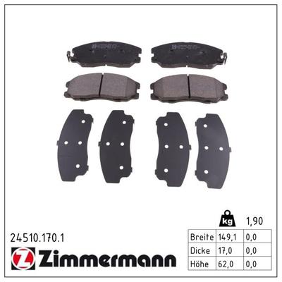 ZIMMERMANN Bremsbelagsatz, Scheibenbremse 24510.170.1 Vorderachse für CHEVROLET Opel (SGM)