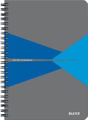 Collegeblock Leitz Office, Format A5, 90 karierte Blatt, lässt sich um 360° öffnen, Spiralbindung, Kartoneinband, FSC®-zertifiziert, blau