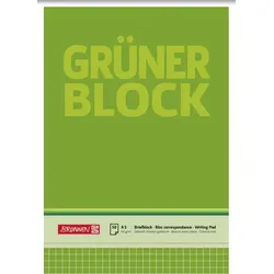 Brunnen Briefblock Der grüne Block A5 60g/qm kariert 50 Blatt