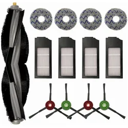 Roboparts Zubehör Set für Ecovacs Deebot X1 Turbo / Omni, Staubsauger Roboter Zubehör, Schwarz