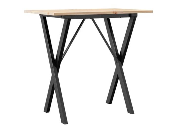 HAQWRDQSG Esstisch 80x50x75 cm Kiefer Massivholz Küchentisch X-Gestell Kompakter Holz-Esstisch für Küche und Esszimmer mit stabilem Metallgestell und naturbelassener Kiefernholz-Tischplatte.