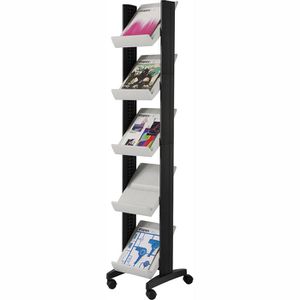 Paperflow Prospekthalter 259N.02, Corner, grau, Prospektregal, Metall, Kunststoff, mit Rollen 5xA4