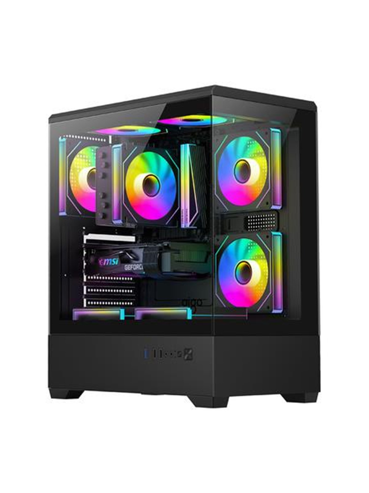 Darkflash C365 Computer Case + 5 Fans - Gehäuse - Schwarz
