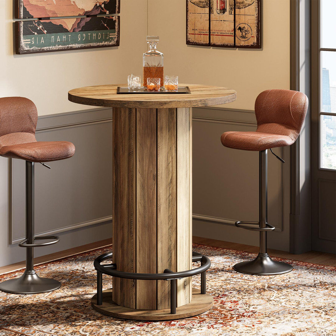 Blue Elephant 79 cm Home Bar Cabinet Brown 100.1cm H X 79cm D X 79cm L