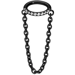 Titan Segmentring Clicker EINGEFASSTE KRISTALLE + KETTE
