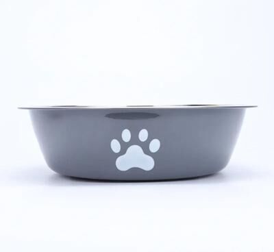 Inspired Finds Stainless Steel Non Slip Pet Food & Water Bowl For Dogs & Cats gray 7.09in