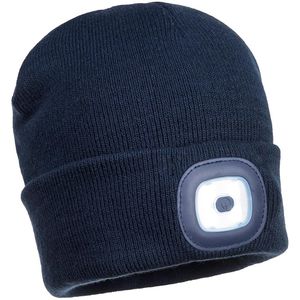 Portwest Wintermütze Beanie mit LED, B029, blau, Strickmütze, Unisex, Universalgröße