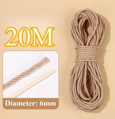Inspired Finds Natural Sisal Cat Scratching Rope For Cat Trees, Climbing Frames & DIY Repairs 0.24in 65.62ft