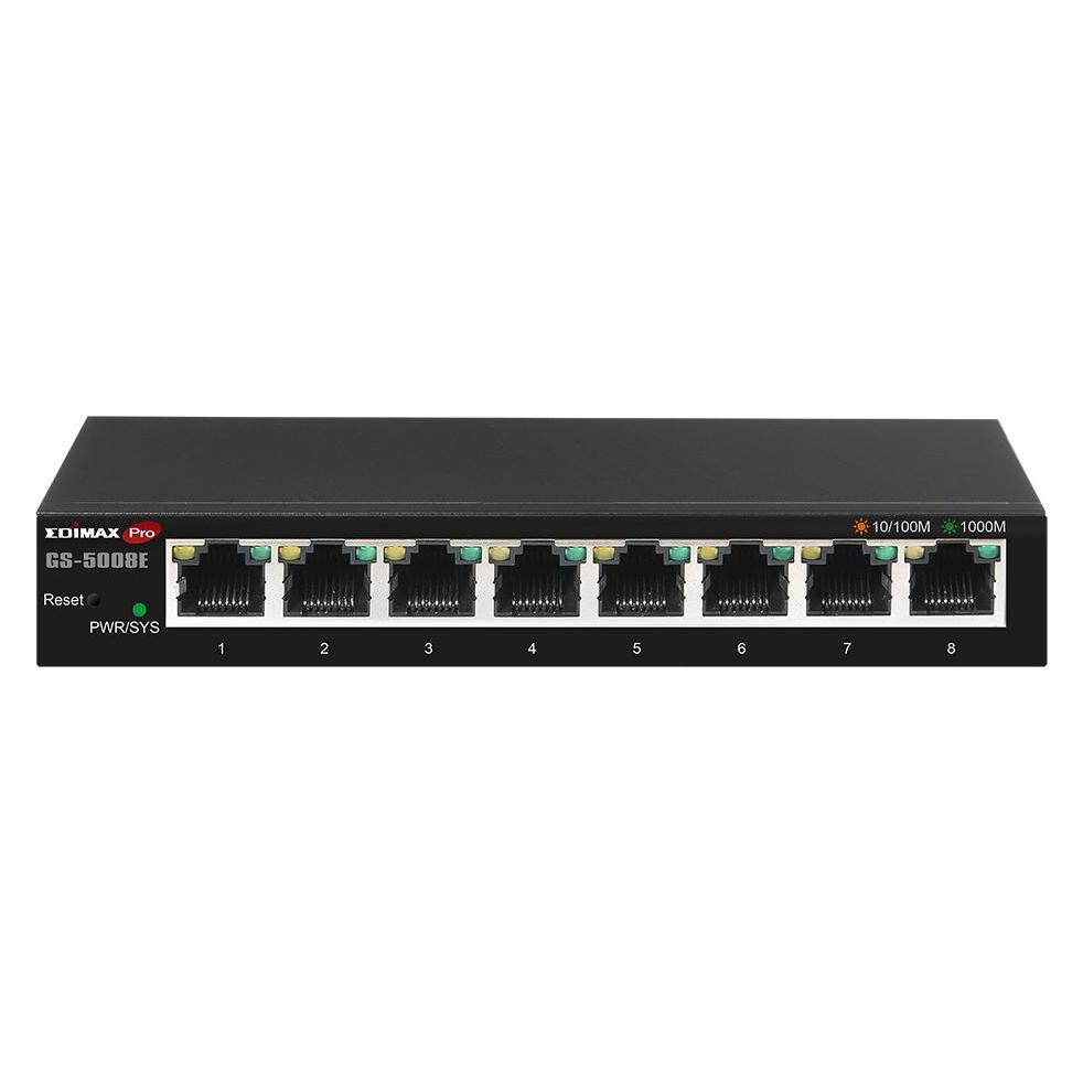 edimax 8-Port Gigabit Web Smart Switch GS-5008E Web managed, Wall-mountable, Power supply type External, Et (8 Ports) (GS-5008E)