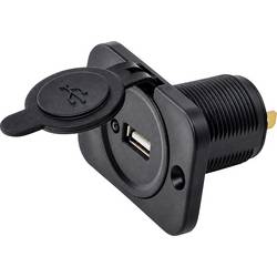 IWH USB Einbau-Steckdose 12/24 Volt 2100mA Belastbarkeit Strom max.=2.1 A Einbau-Steckdose 12 oder 24 V/DC 019004