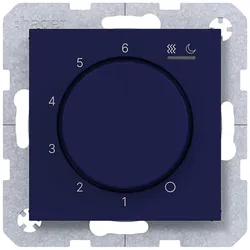 Hager WAN5011C06 Temp.regler 230V/15W, Dreh-/Druckknopf, Heizen/Kühlen, A.x/C.x, ocean, hg