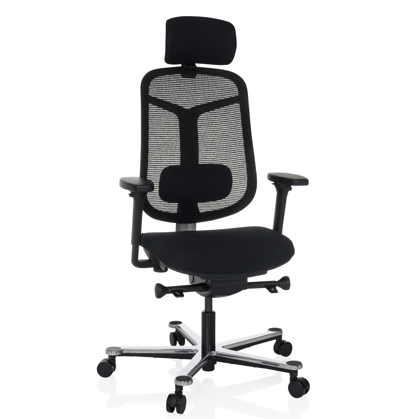 hjh OFFICE High End Bürostuhl BICOLORE HIGH Stoff / Netzstoff mit Armlehnen (höhenverstellbar)