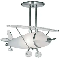 Decken Pendel Hänge Leuchte Silber Flugzeug Kinder Spiel Zimmer Beleuchtung