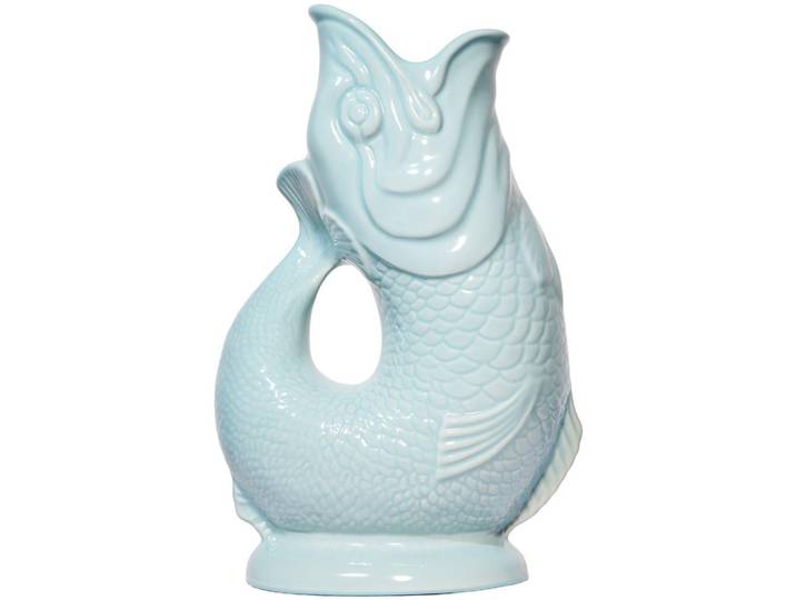 Gluckigluck Karaffe mit „Gluck-Gluck“-Geräusch 27,5/17/9,5 cm, Pastellgrün, Keramik, Tiere, 1.2 L, Organisch, handgemacht, Geschirr, Kannen & Karaffen, Wasserkaraffen & Krüge