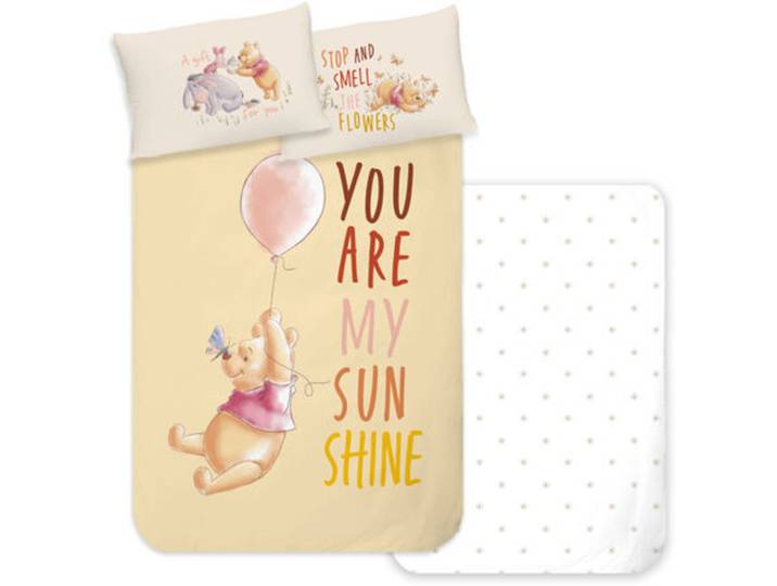 Disney Bettwäschegarnitur Winnie the Pooh Bunt Baumwolle 160 x 210 65 x 100 cm - Bettwäschegarnitur