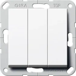 Gira Taster 3-fach reinweiß 1polig Schließer 284403