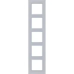 Hager Rahmen 5fach, A.8, Glas lichtweiß matt