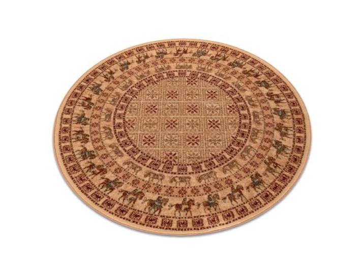 Wollteppich KASHQAI 4301 100 Kreis orientalisch, ethnisch Lachsfarbe/Rotwein Kreis 120 cm orange
