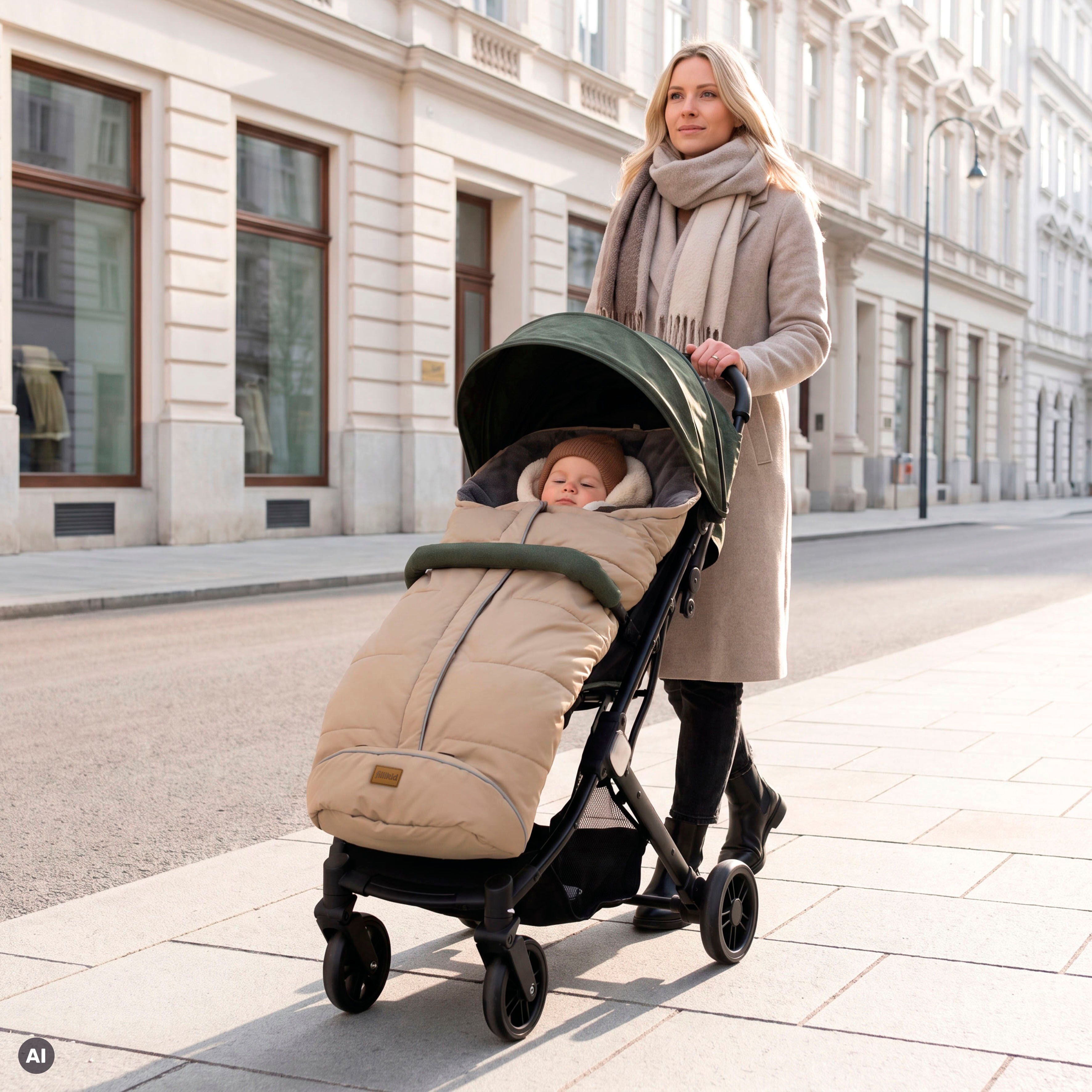 Fußsack FILLIKID "Nanga Lammfell, Winterfußsack", Baby, beige (natur), Lammfell, Polyester, Fußsäcke Fußsack, mit herausnehmbarer Lammfellauflage