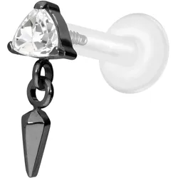 PTFE Labret mit Innengewinde + Titan-Aufsatz KRISTALLDREIECK + SPITZE