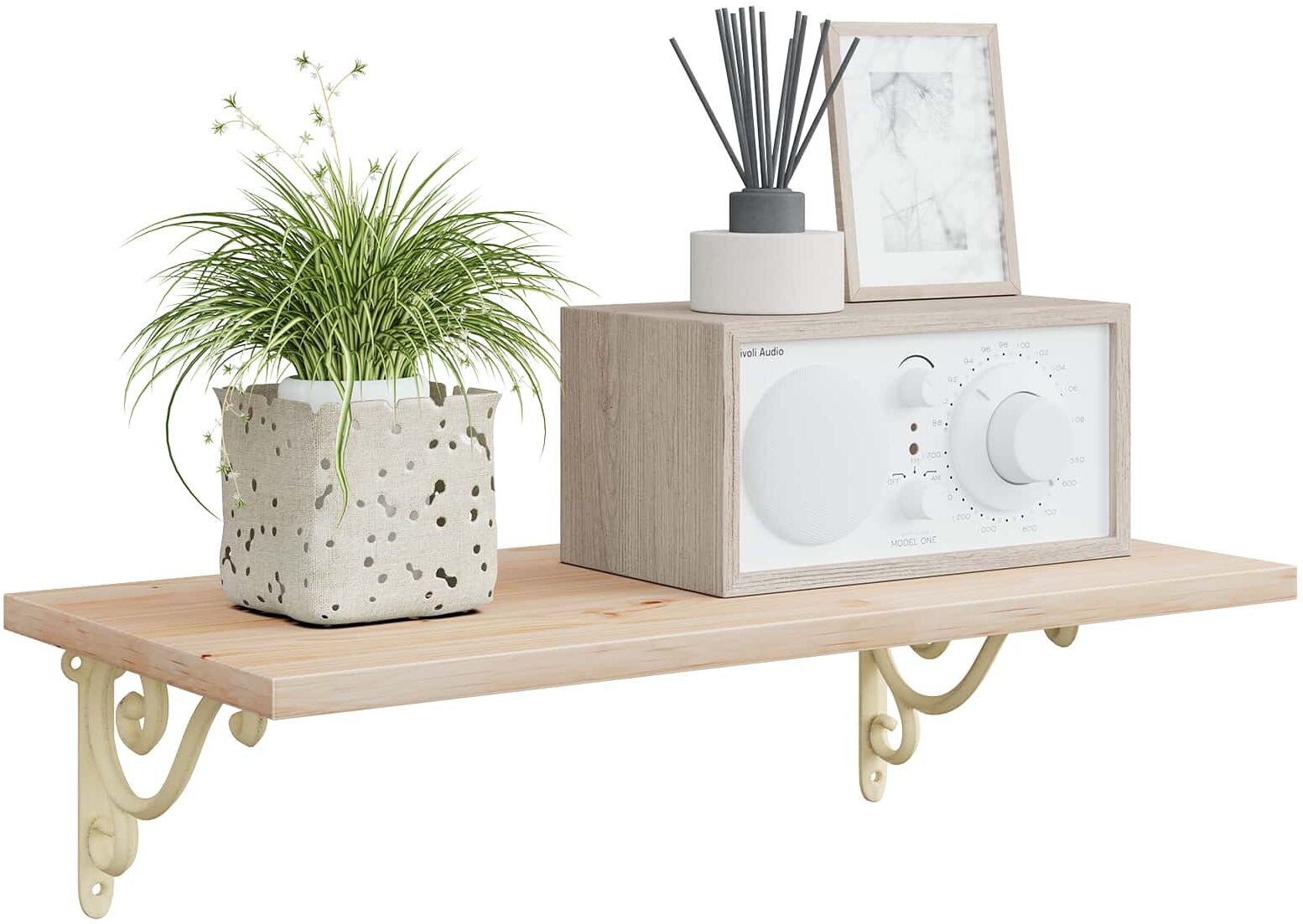 vidaXL Supports d'étagère murale 12 pc Blanc antique 12 x 14 x 3 cm