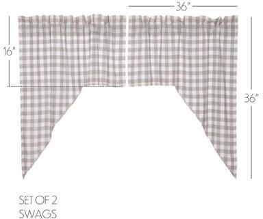 VHC Brands Tea Cabin Green Plaid Valance - 16x72