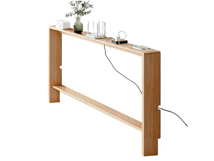 yurstcggh Konsolentisch Schmal Holz mit Ablage,Schmaler Beistelltisch Hinter Sofa,Schmaler Sofatisch,Industrieller Eingangstisch,Ideal für Flur Möbel,Büro