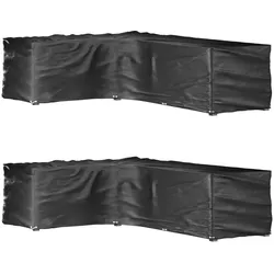 vidaXL Gartenmöbel-Abdeckungen in L-Form 2 Stk. 18 Ösen 220x285x80 cm