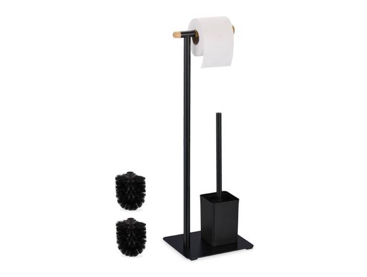 Relaxdays Toiletaccessoires set bamboe & rvs