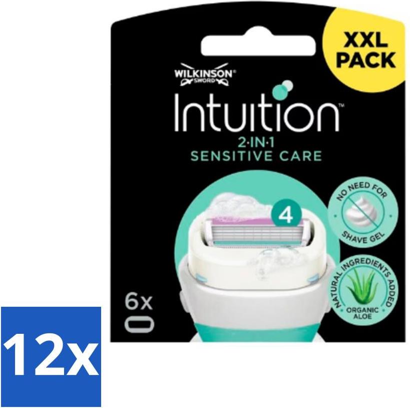 Wilkinson Intuition 2-in-1 Sensitive Care Rasierklingen - 6 Klingen - Vorteilspack - 12 Stücke