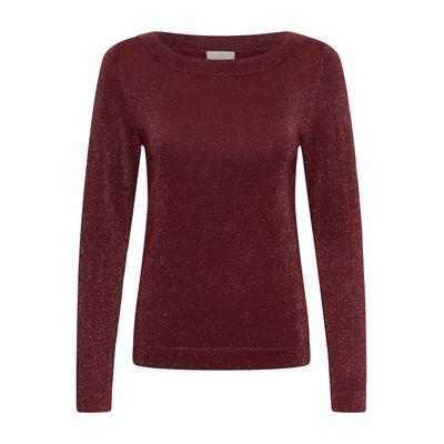 Strickpullover KAFFE "KAFFE Strickpullover KAregina", Damen, Gr. XL, rot (port), Pullover Strickpullover