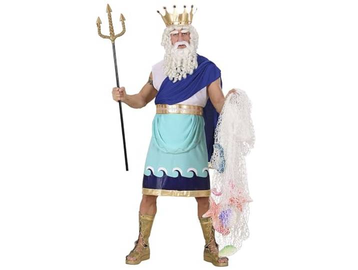 Widmann Milano Party Fashion - kostuum Poseidon, Griekse god, god van de zee, onderwaterwereld, carnavalskostuums